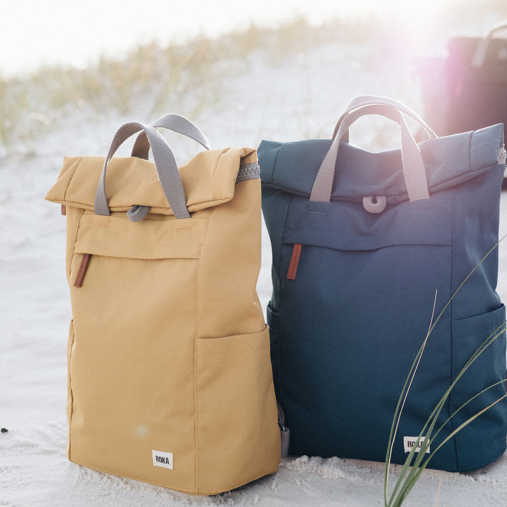 Roka London Finchley Sustainable Canvas Rucksack, Airforce