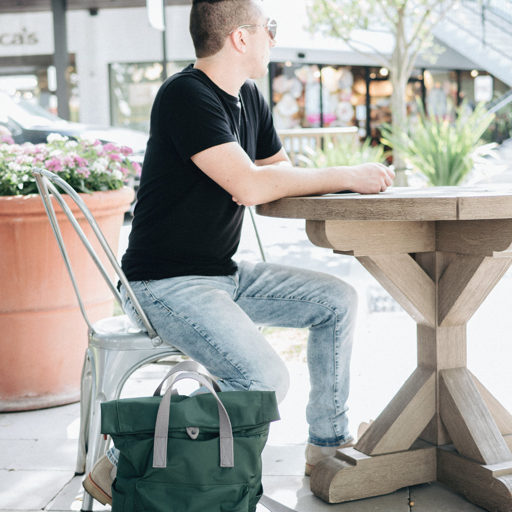 Roka London Canfield B Sustainable Nylon Rucksack, Avocado