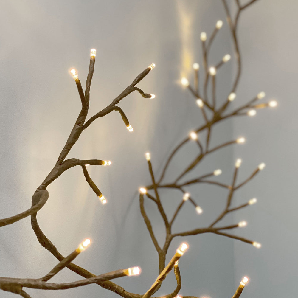 Dual Powered LED Ivy Fairy Light, Brown