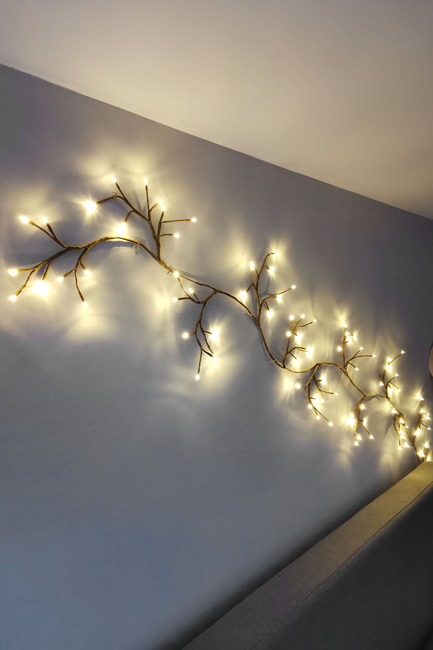 Dual Powered LED Ivy Fairy Light Black