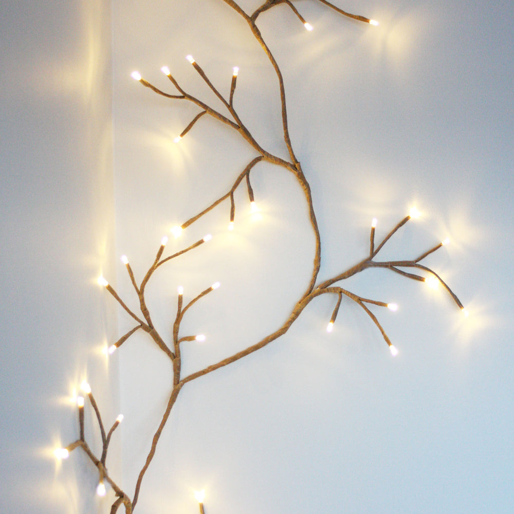 Dual Powered LED Ivy Fairy Light, Brown