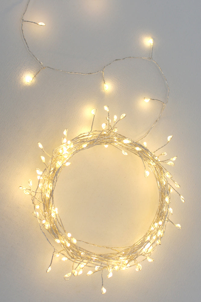 Cluster LED Fairy Light Silver 15 Meters (Mains Powered)