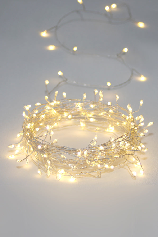 Cluster LED Fairy Light Silver 15 Meters (Mains Powered)