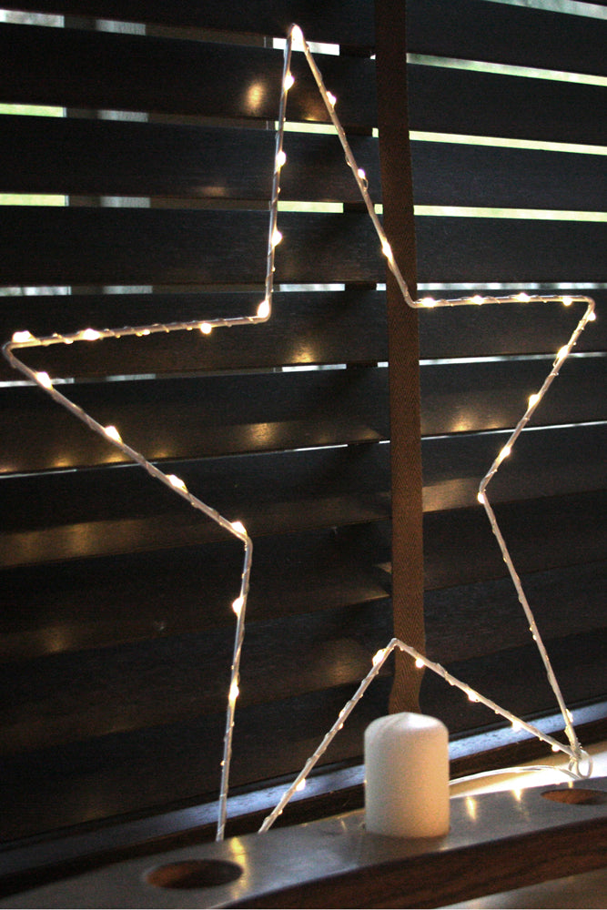 Hanging LED Star Light, White ( Battery Operated)