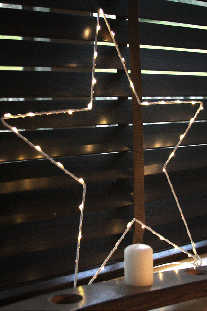 Hanging LED Star Light, White (Battery Operated)