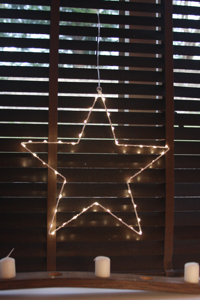 Hanging LED Star Light, White (Battery Operated)